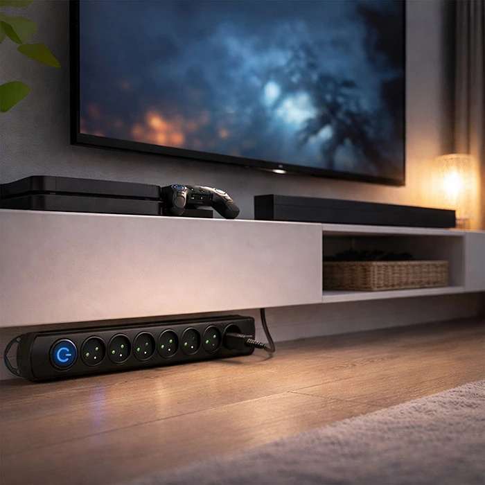QOLTEC 50113 Viršįtampių apsauga 8 maitinimo lizdas 1,8m