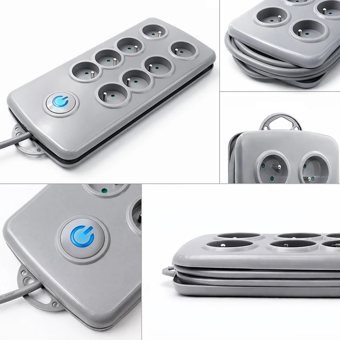 QOLTEC 50162 Apsaugos nuo viršįtampių Quick Switch 8 lizdai pilka 2,5m