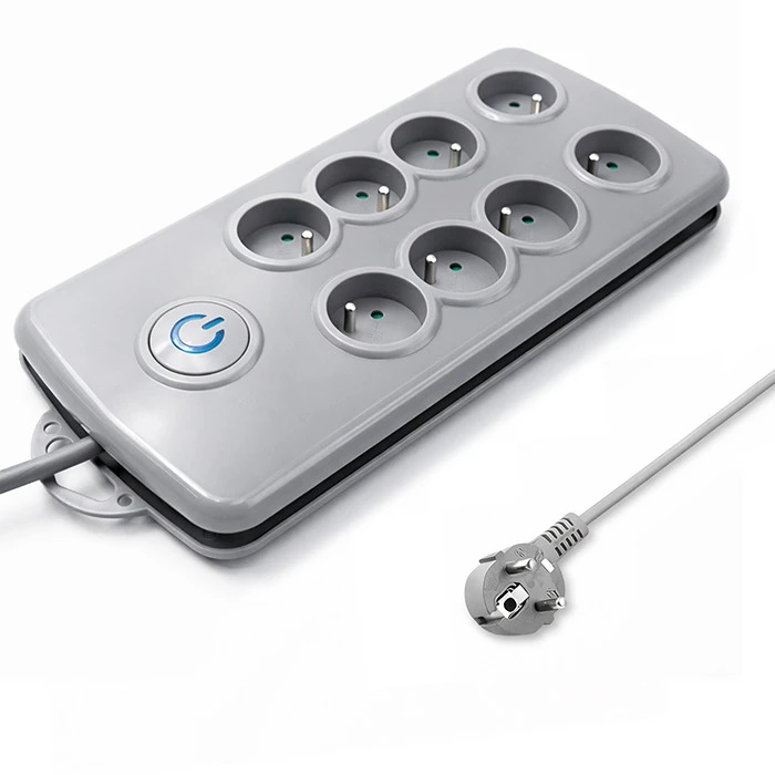 QOLTEC 50162 Apsaugos nuo viršįtampių Quick Switch 8 lizdai pilka 2,5m