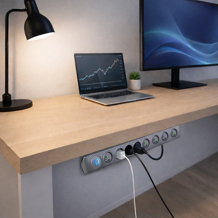 QOLTEC 50168 Apsaugos nuo viršįtampių Quick Switch 8 lizdai pilka 3m