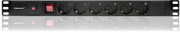 QOLTEC 53993 Apsauga nuo viršįtampių CB Qoltec skirta RACK 19 16A 1U PDU 6xSCHUKO 2m