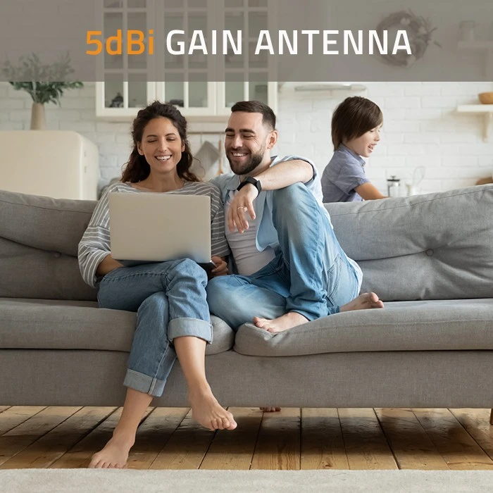 Qoltec 57046 Wi-Fi antena 2.4/2.5 GHz | 5.1/5.8 GHz | 5dBi | omnidirectional | Indoor
