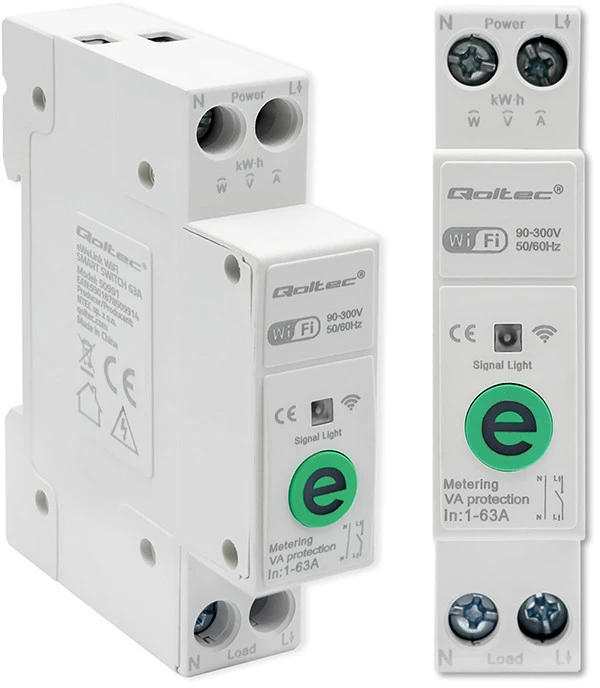 Elektros skaitiklis Qoltec 63A relė
