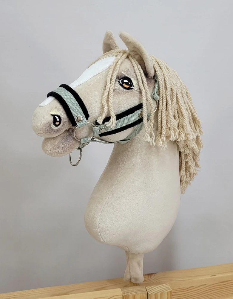 Super Hobby Horse Hobby horsingo kantaras ir pavadys – juoda/salotinė