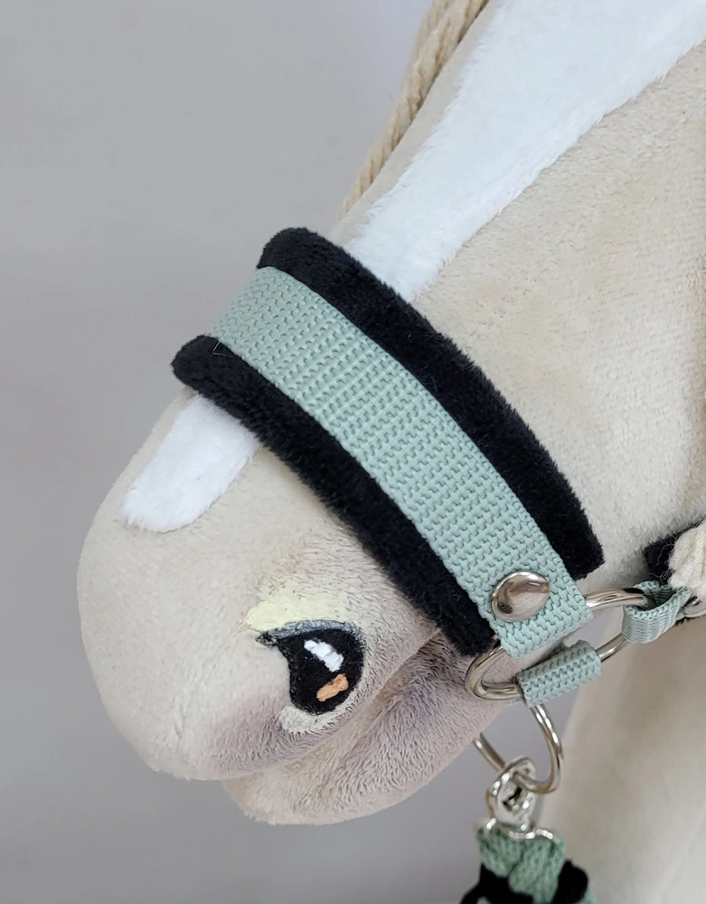 Super Hobby Horse Hobby horsingo kantaras ir pavadys – juoda/salotinė