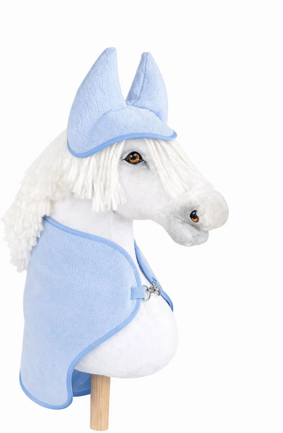Super Hobby Horse Hobby Horse rinkinys: šviesiai mėlynas pledas ir ausinukai