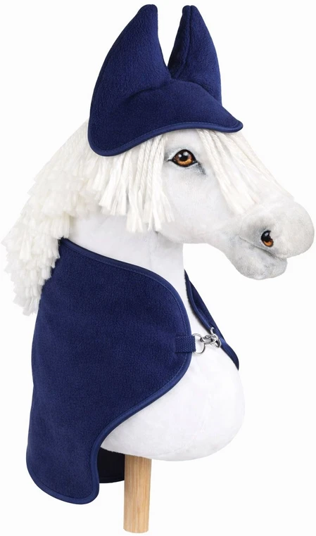 Super Hobby Horse Hobby Horse komplektas: flisinis pledas ir ausinukai džinso spalvos