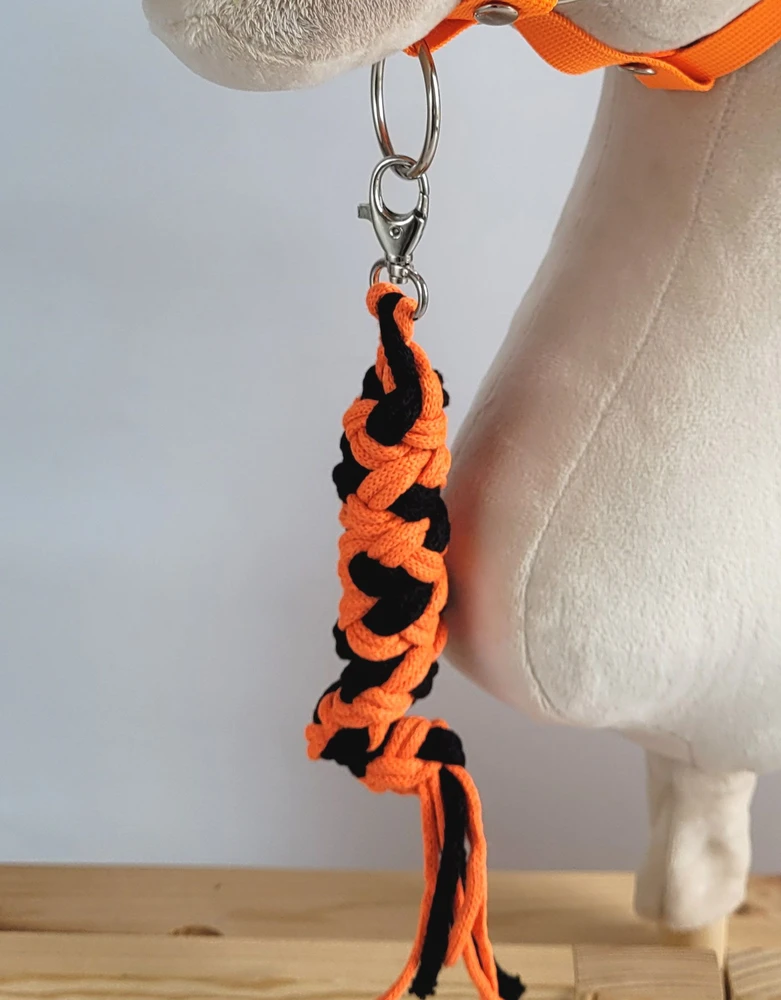 Super Hobby Horse Hobio žirgo kantaras su pavadžiu, juodas/neoninis oranžinis