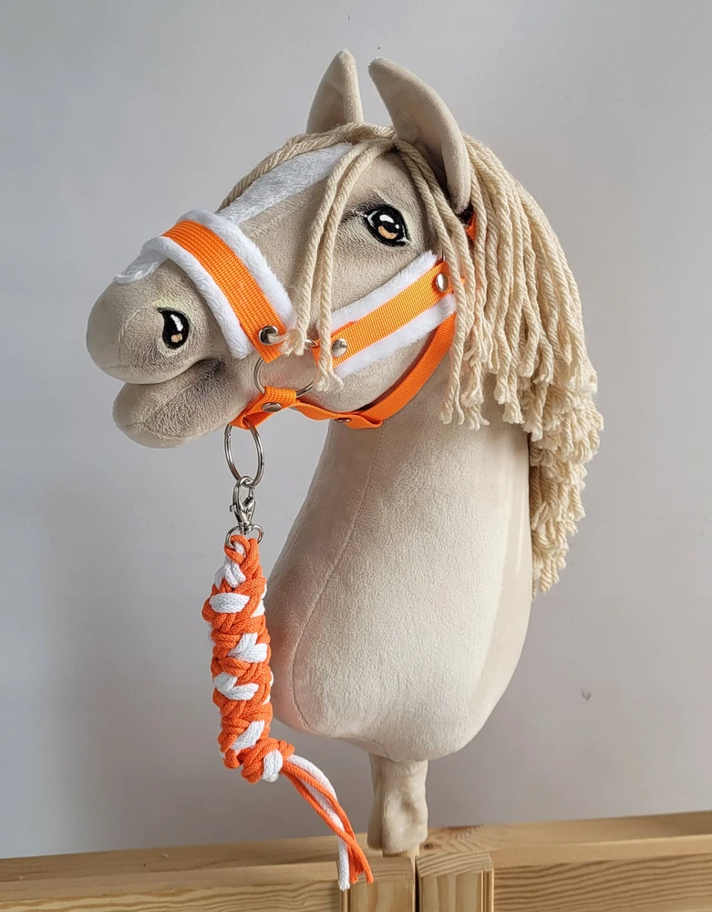 Super Hobby Horse Hobbyhorse kantaras ir pavadys, neoninis oranžinis / baltas