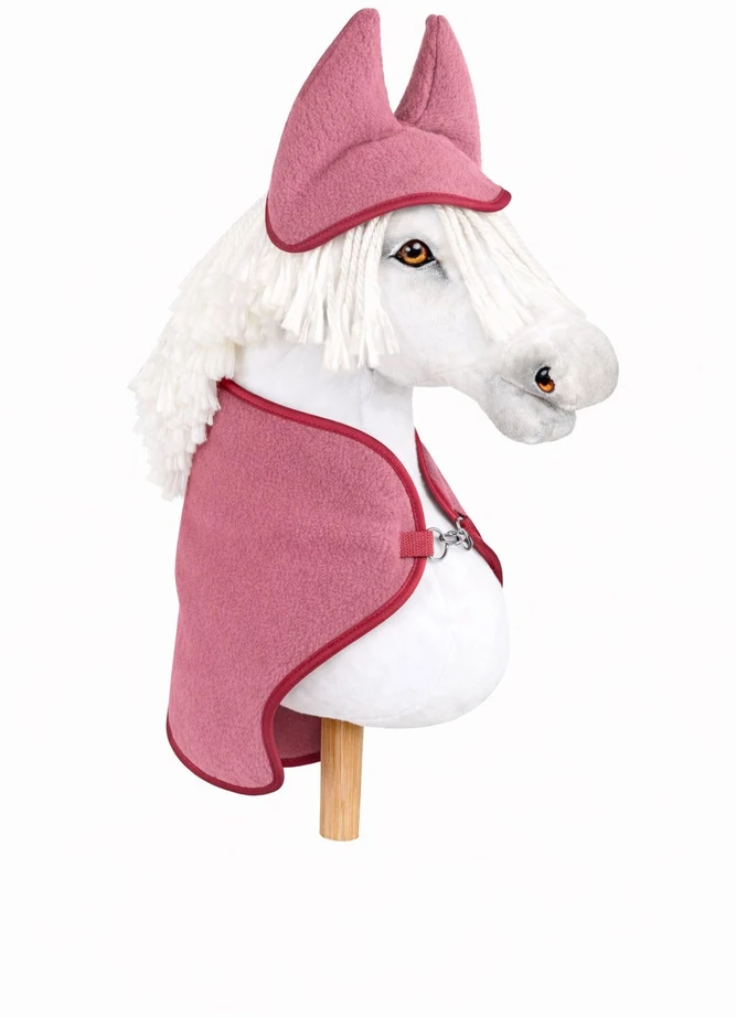 Super Hobby Horse Hobby Horse rinkinys A4 ir A5: flisinė antklodė ir ausinukai uogų spalvos
