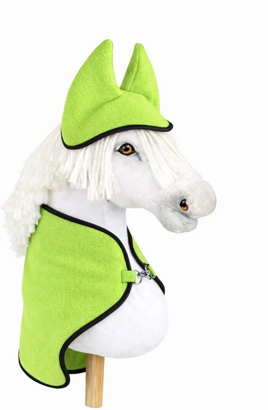 Super Hobby Horse Hobby Horse rinkinys: neoninė žalia fleece antklodė ir ausinukai