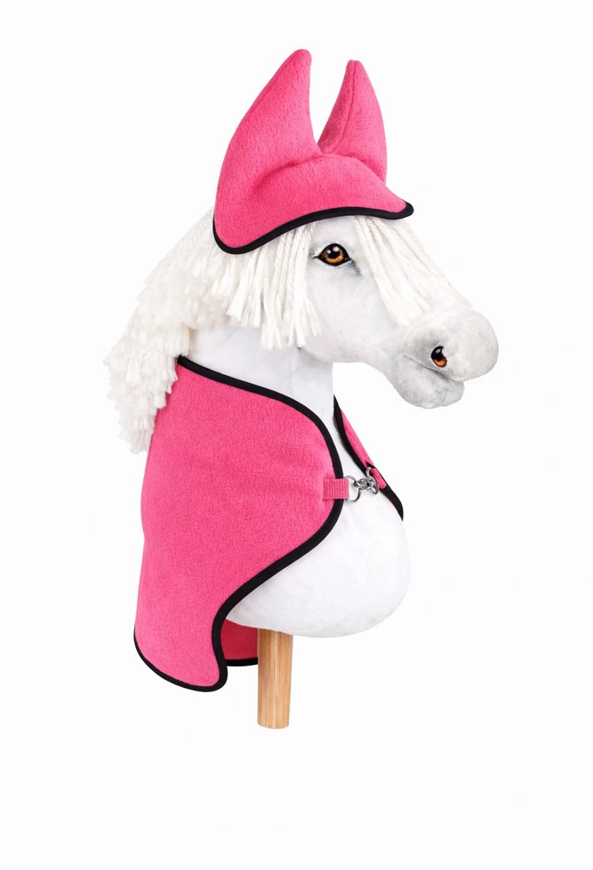 Super Hobby Horse Rožinis Hobby Horse rinkinys su fleece gūnia ir ausinėmis
