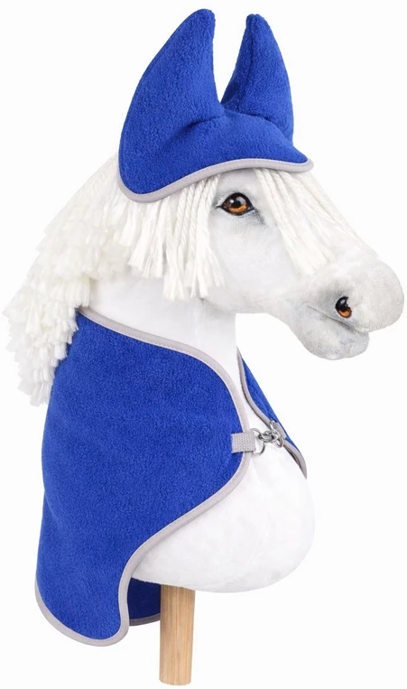 Super Hobby Horse Rinkinys hhobby horse : tamsiai mėlynas pledas ir ausinukai