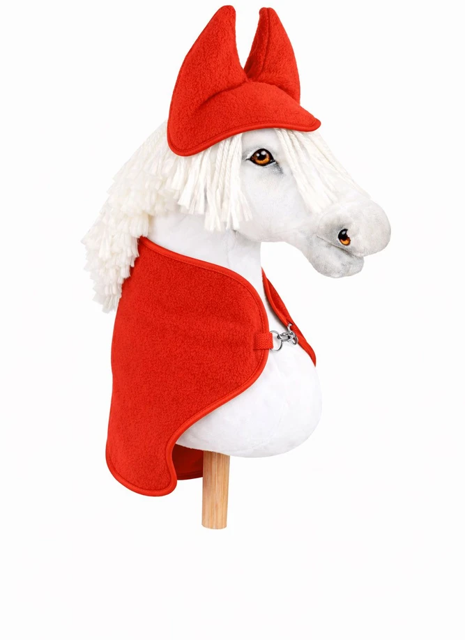 Super Hobby Horse Hobby Horse komplektas A4 ir A5: flisinis apklotas ir ausinukai raudoni