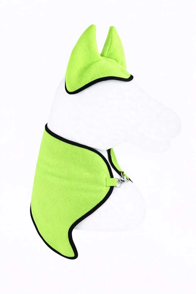Super Hobby Horse Hobby Horse rinkinys: neoninė žalia fleece antklodė ir ausinukai