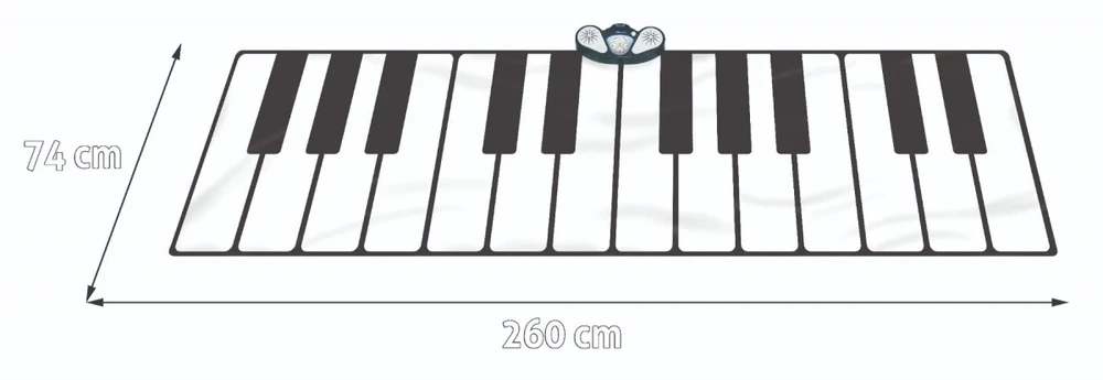 Ramiz Didelė muzikinė klaviatūros kilimėlis vaikams
