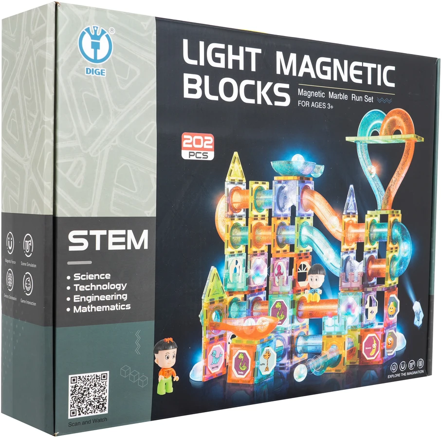 Ramiz Rinkinys Magnetic Blocks 202 dalys