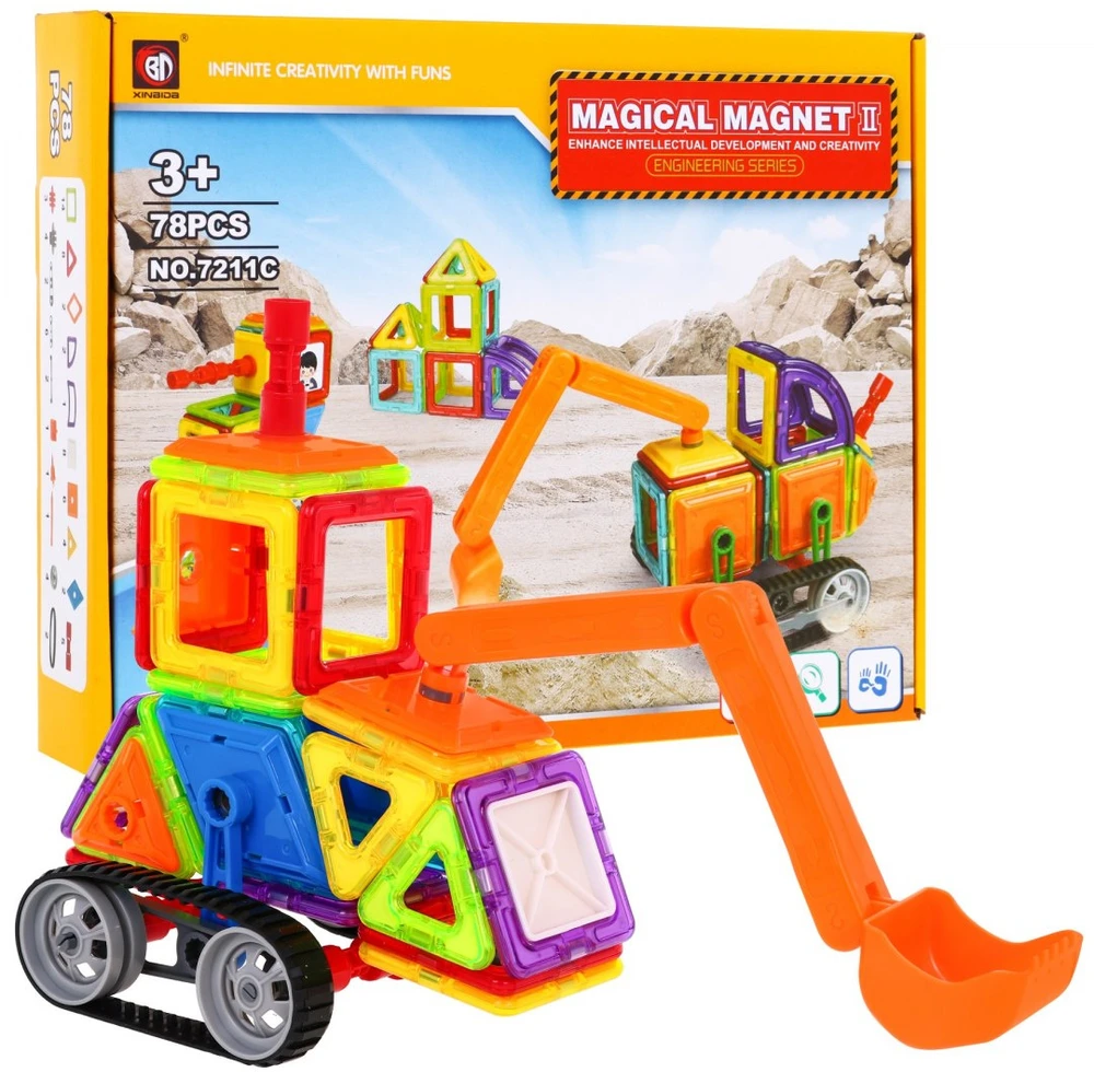 Ramiz Magnetinių trinkelių rinkinys iš 78 elementų