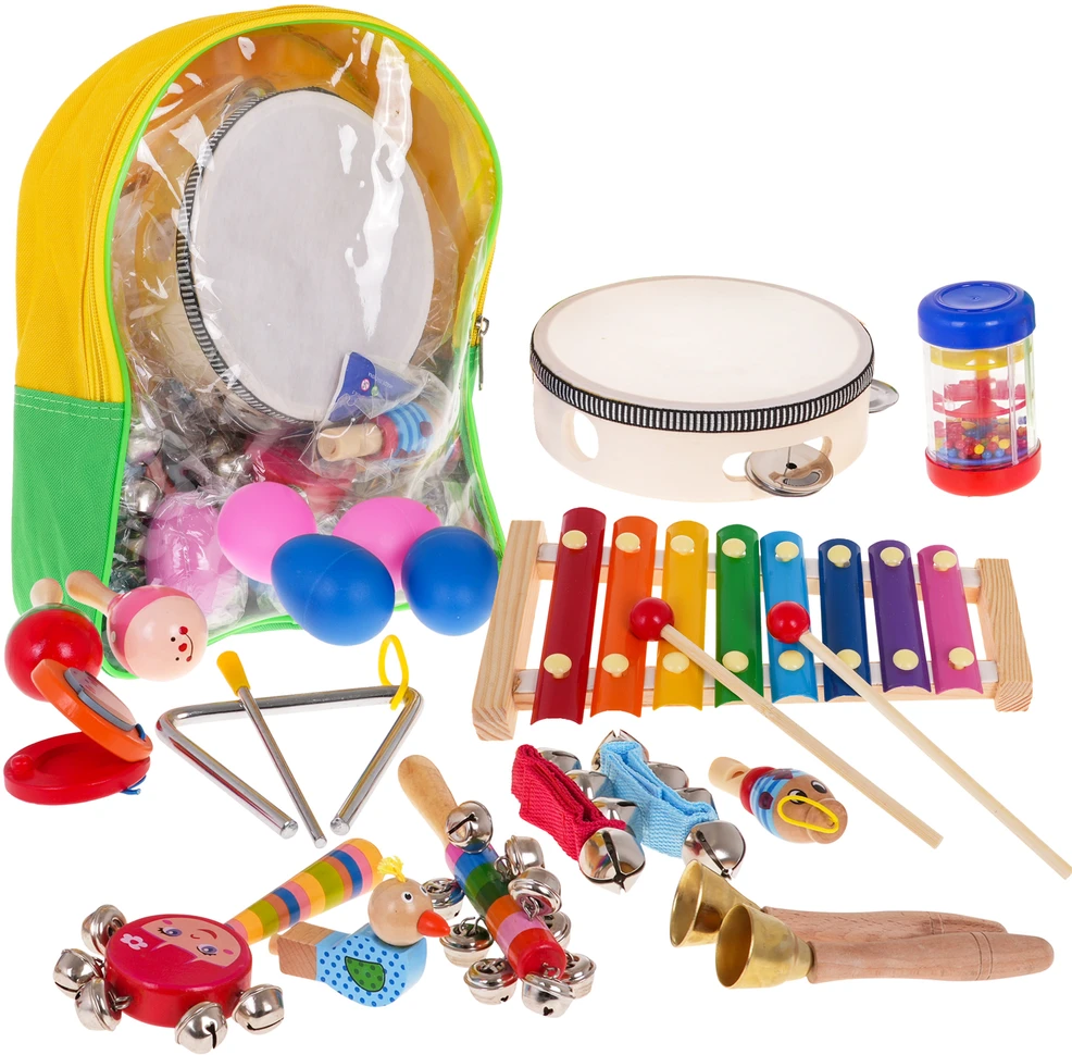 Ramiz Medinis Rinkinys Instrumentów vaikams 2+ Kuprinė + Muzikos instrumentai 22 el.