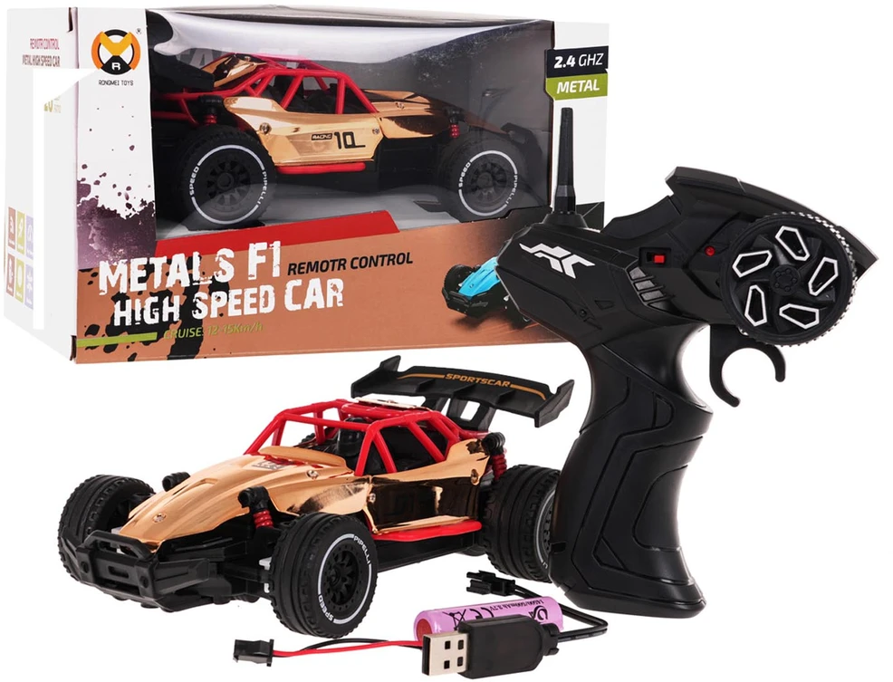 Ramiz Metalo lenktyninis automobilis R/C auksinis