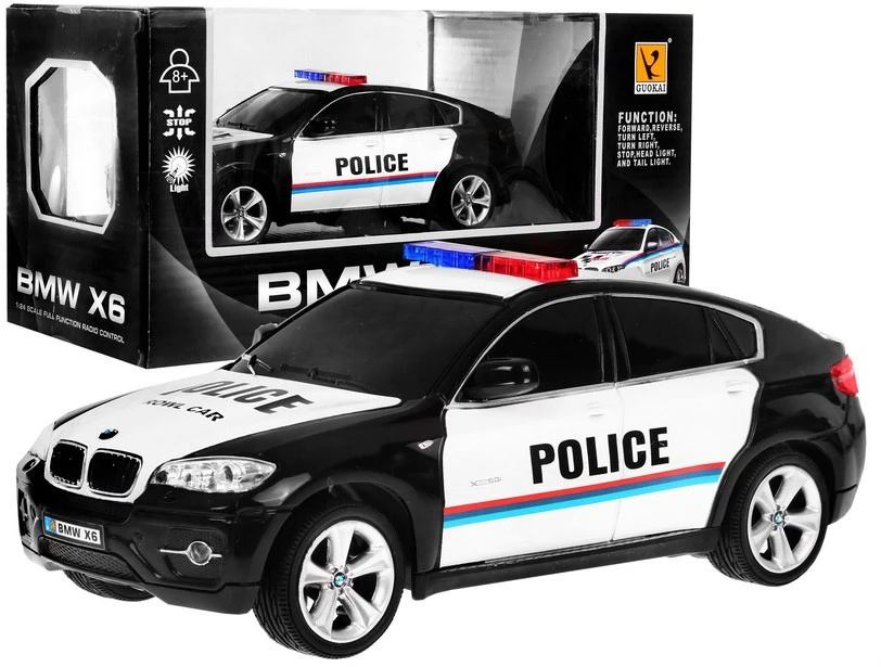 Ramiz 1:24 R/C licencijuotas policijos automobilis Bmw X 6 Juodas Police