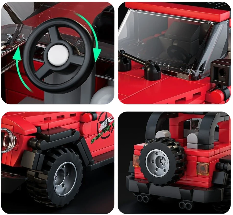 Ramiz Konstruktorius Raudonas automobilis 8+, 414 el.