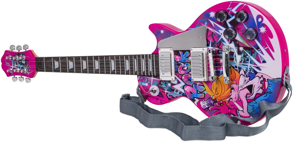Ramiz Rožinė elektrinė gitaros rinkinys vaikams