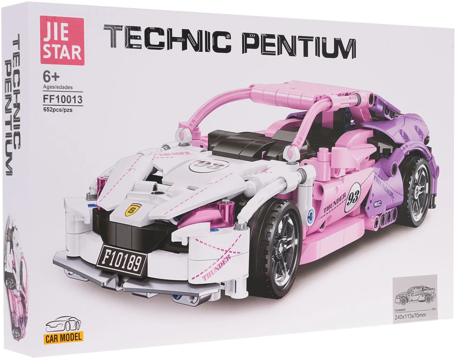 Ramiz Konstruktorius - Rožinis sportinis automobilis, 652 el.