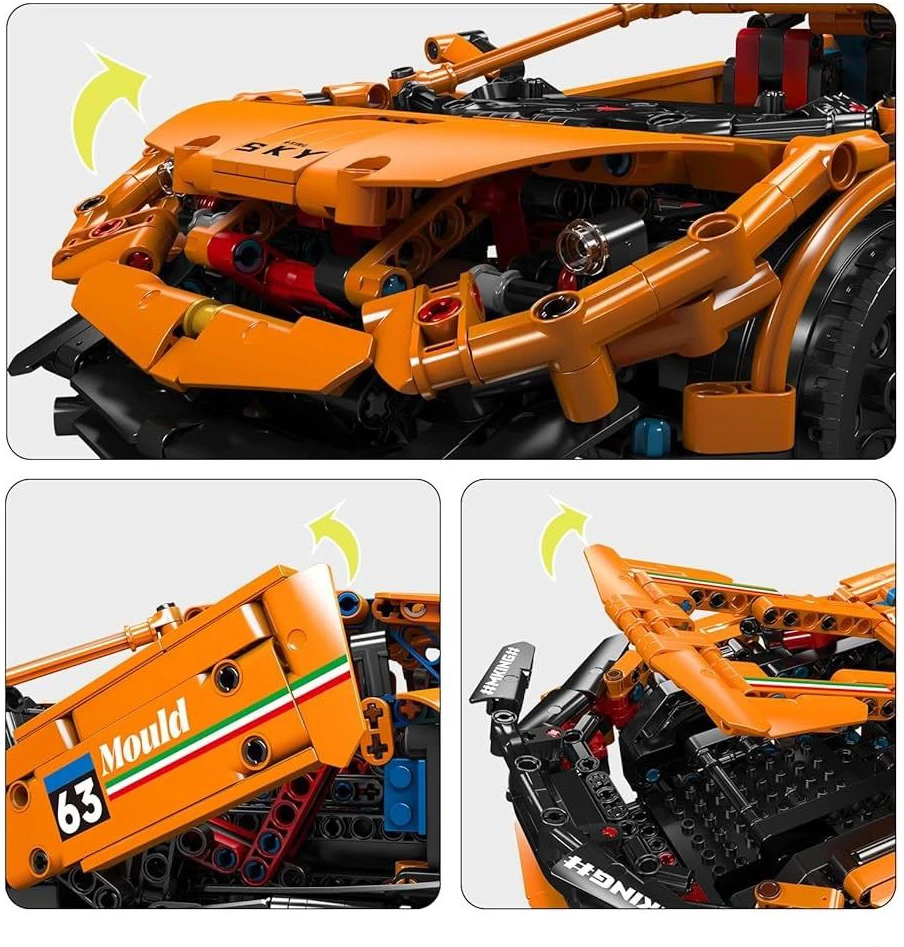 Ramiz Konstruktorius Oranžinis sportinis automobilis 1620 el.