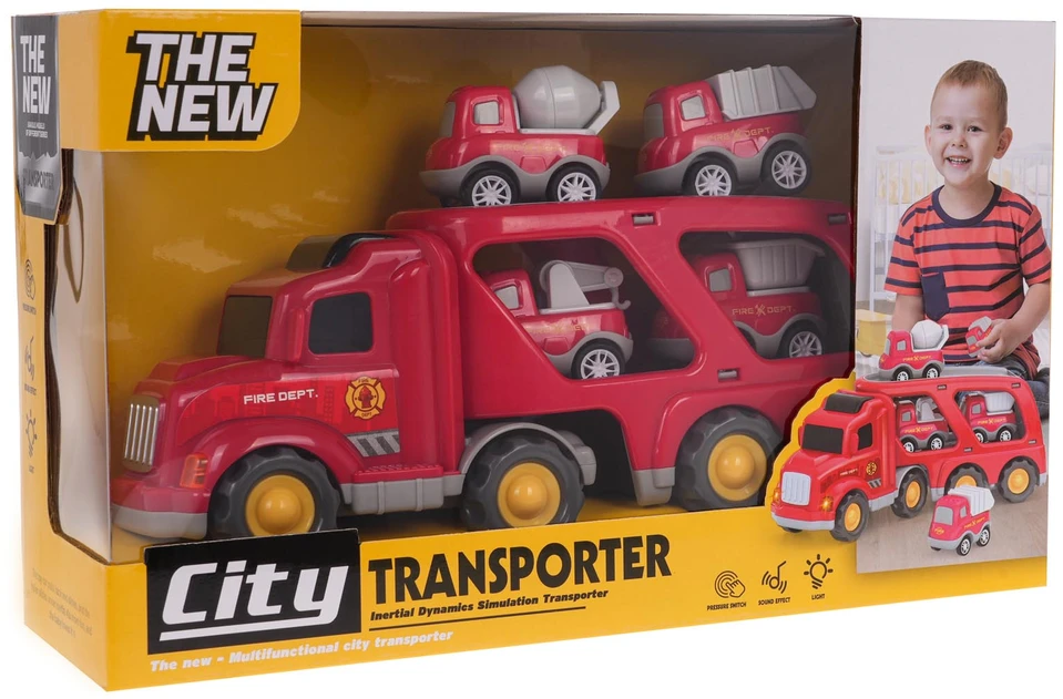 Ramiz Žaislinis vilkikas su gaisrinėmis mašinomis
