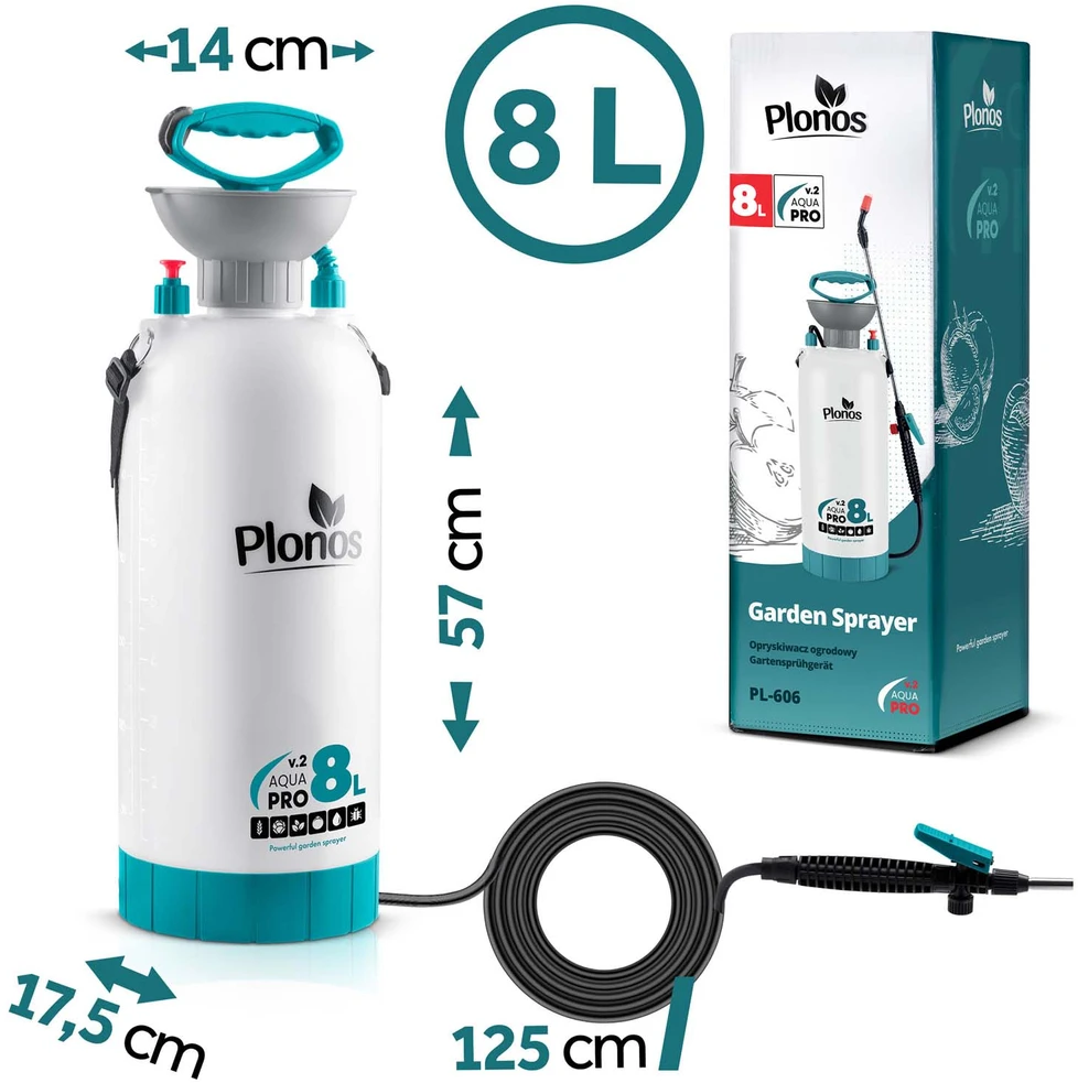 Rankinis slėginis purkštuvas 8 l Plonos PL-606