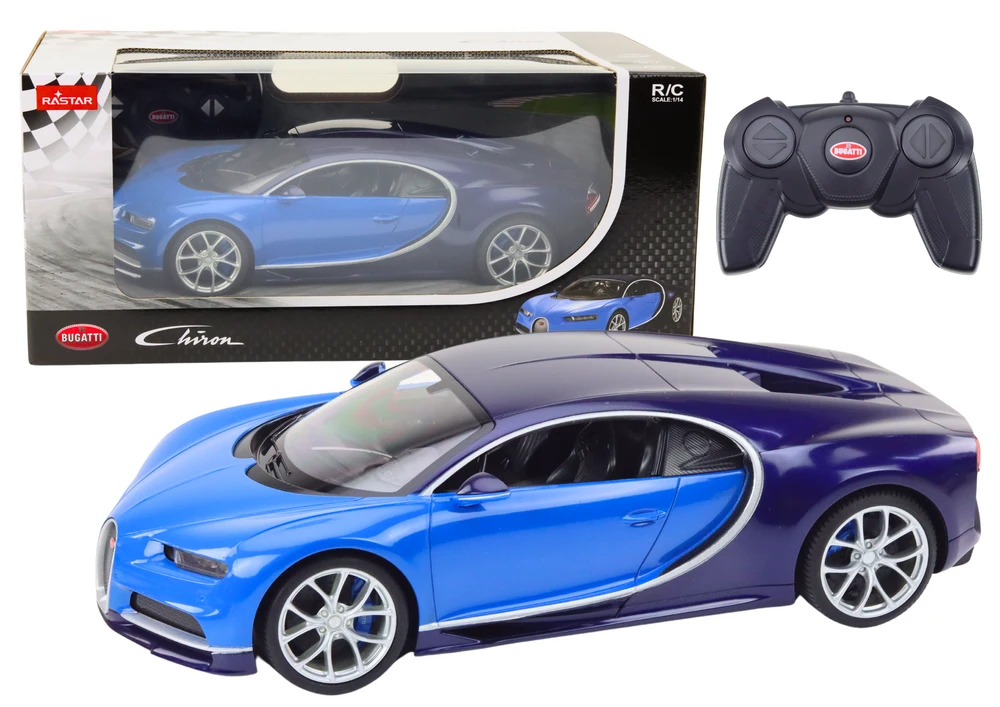 Rastar Nuotolinio Valdymo Automobilis Bugatti Chiron 1:14 Mėlynas