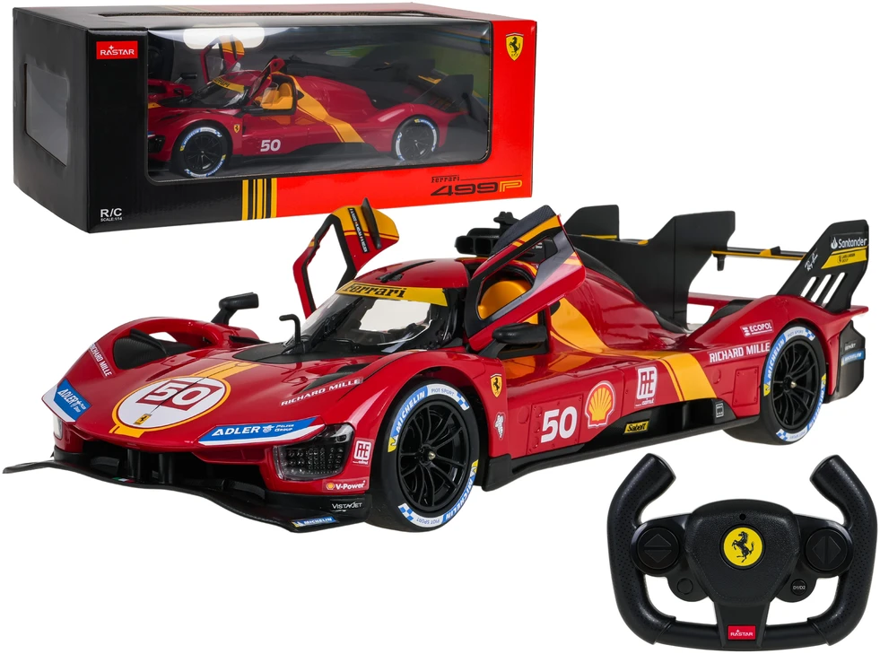 Nuotoliniu būdu valdomas automobilis Ferrari 499P R/C, mastelis 1:14, Rastar 10110