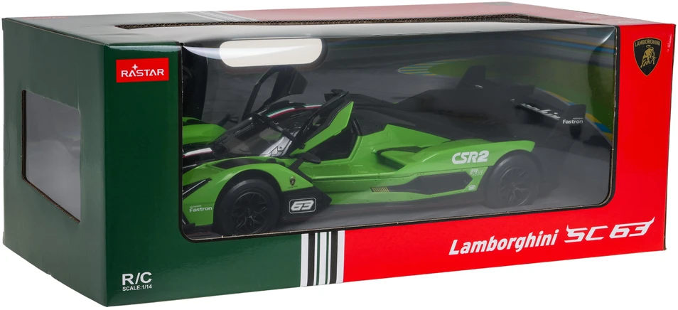 Nuotoliniu būdu valdomas automobilis Lamborghini SC63 LMDH R/C, mastelis 1:14, Rastar 10150