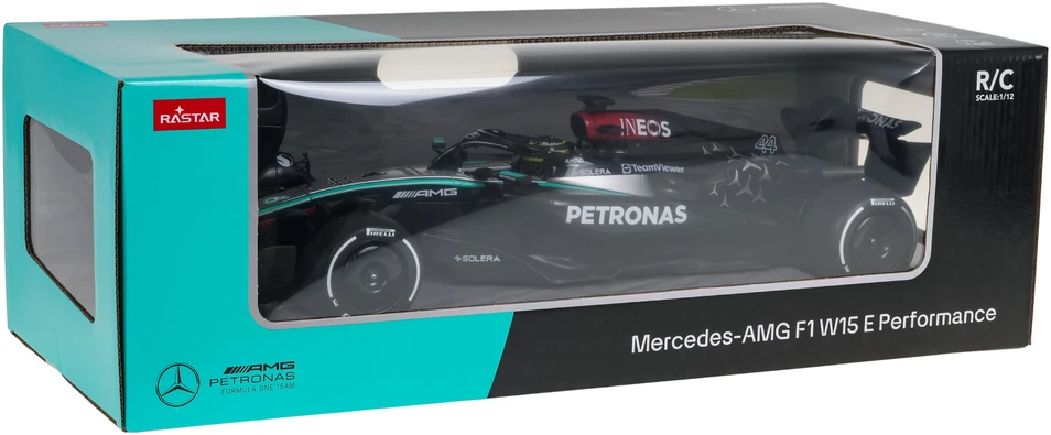 Nuotoliniu būdu valdomas automobilis Mercedes AMG F1 W15 E R/C, mastelis 1:12, Rastar 10250