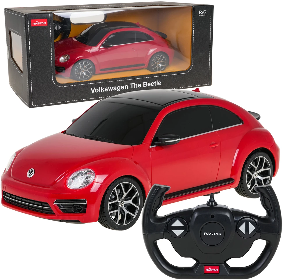 Rastar Nuotoliniu būdu valdoma raudona Volkswagen Beetle mašina