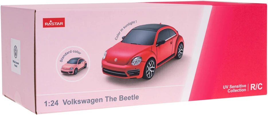 RASTAR R/C 1:24 Volkswagen Beetle nuotolinio valdymo automobilis - keičianti spalvą (rožinis)