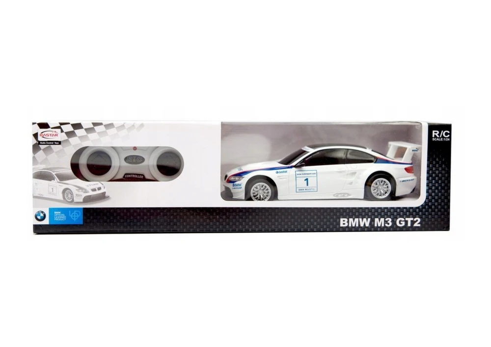 Rastar Nuotoliniu būdu valdomas BMW M3 GT2 modelis, baltas, 1:24