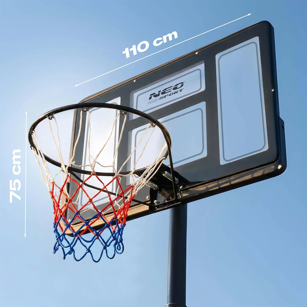 Reguliuojamas didelis stabilus krepšinio stovės krepšys 135-300 cm Neo-Sport NS-282