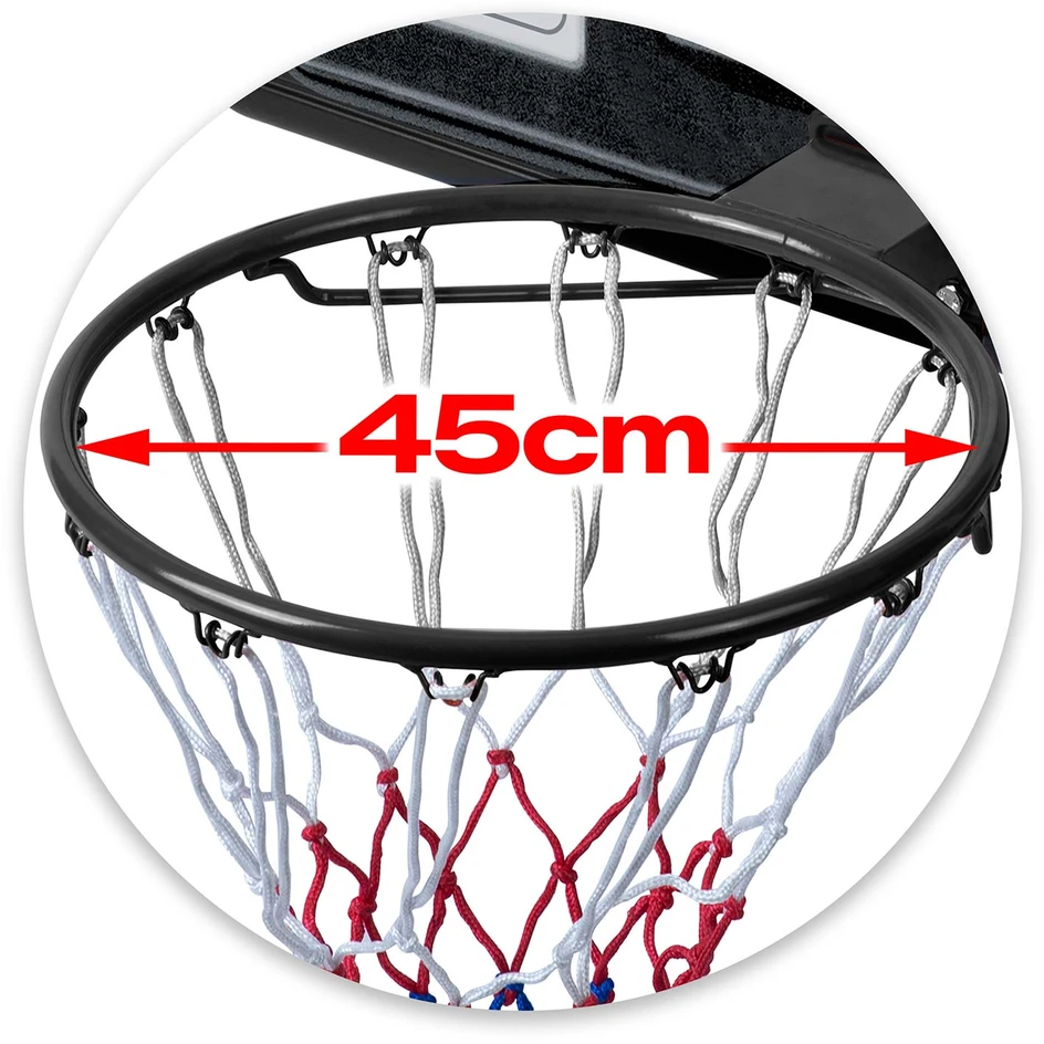 Reguliuojamas didelis stabilus krepšinio stovės krepšys 135-300 cm Neo-Sport NS-282