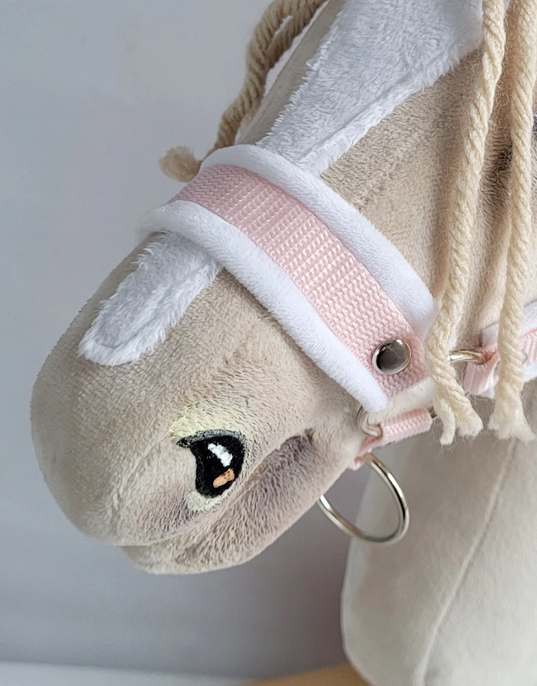 Super Hobby Horse Hobio žirgo reguliuojamas kantaras – pudrinės rožinės ir baltos spalvos