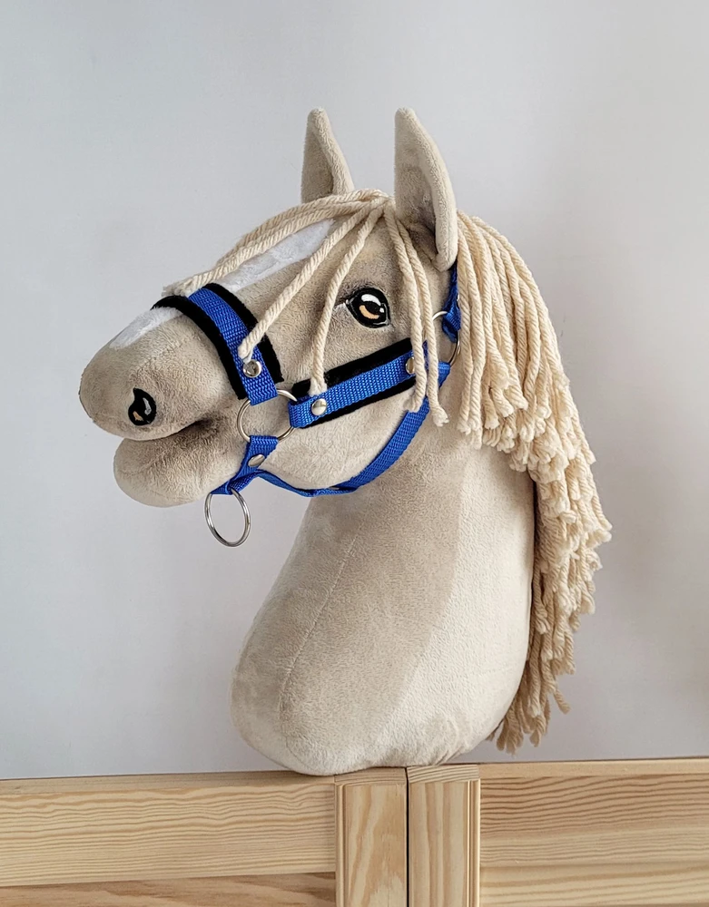 Super Hobby Horse Reguliuojamas kamanas hobi arkliukui – mėlynas su juodu kailiuku