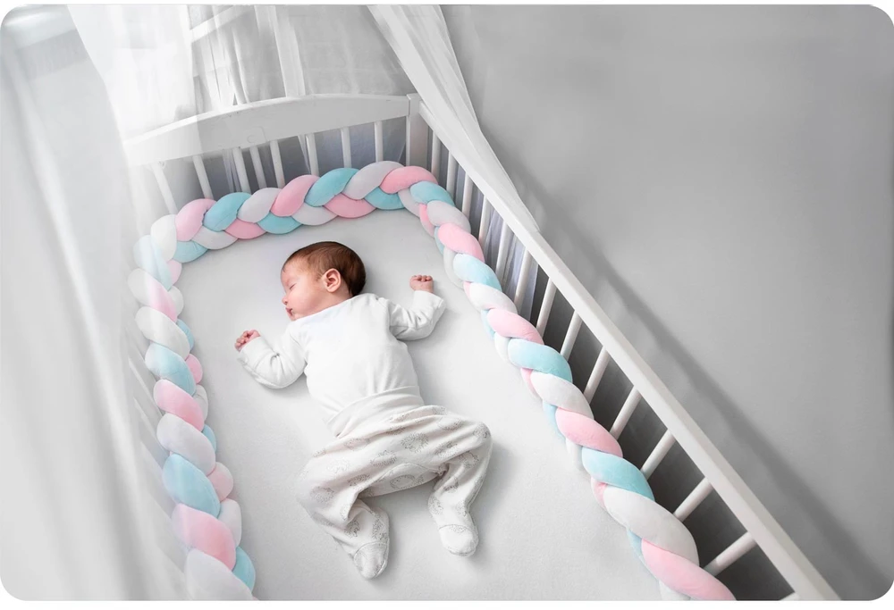 Ricokids pinta lovytės apsauga 3m - mėlynos ir rožinės spalvos
