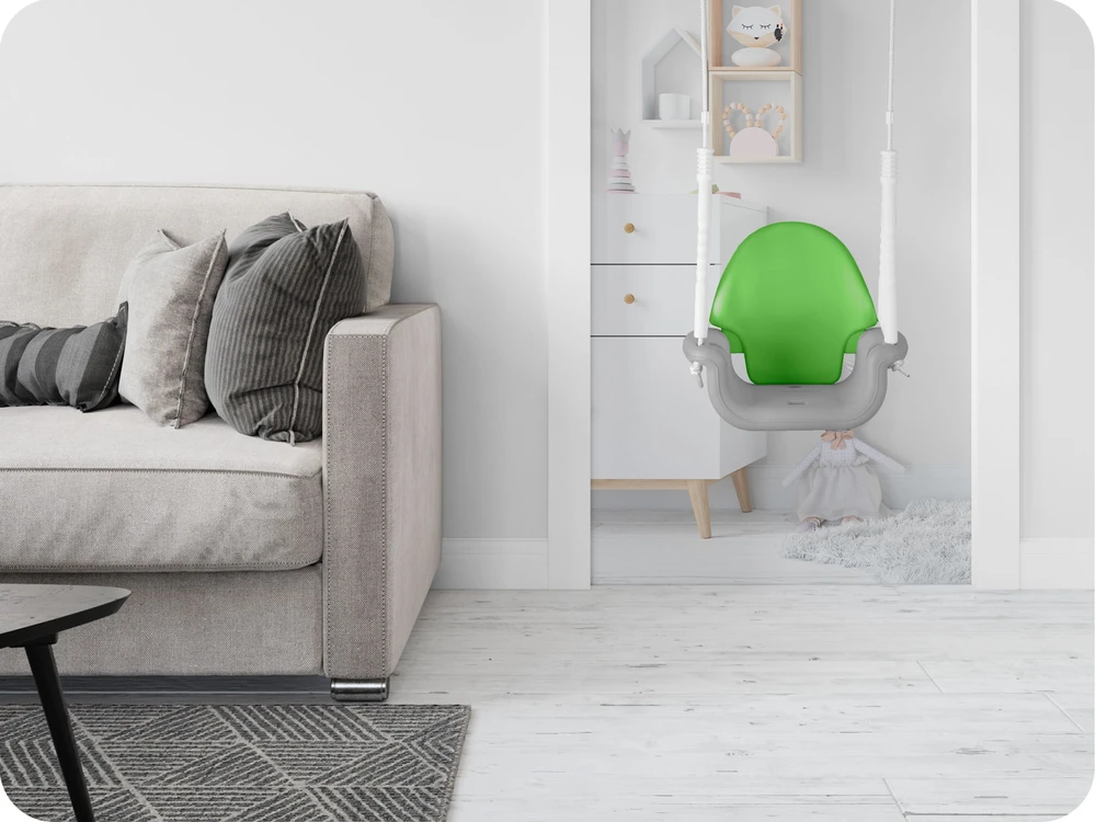 Ricokids 3in1 pilkai žalia Słonik kibirėlio formos sūpynė