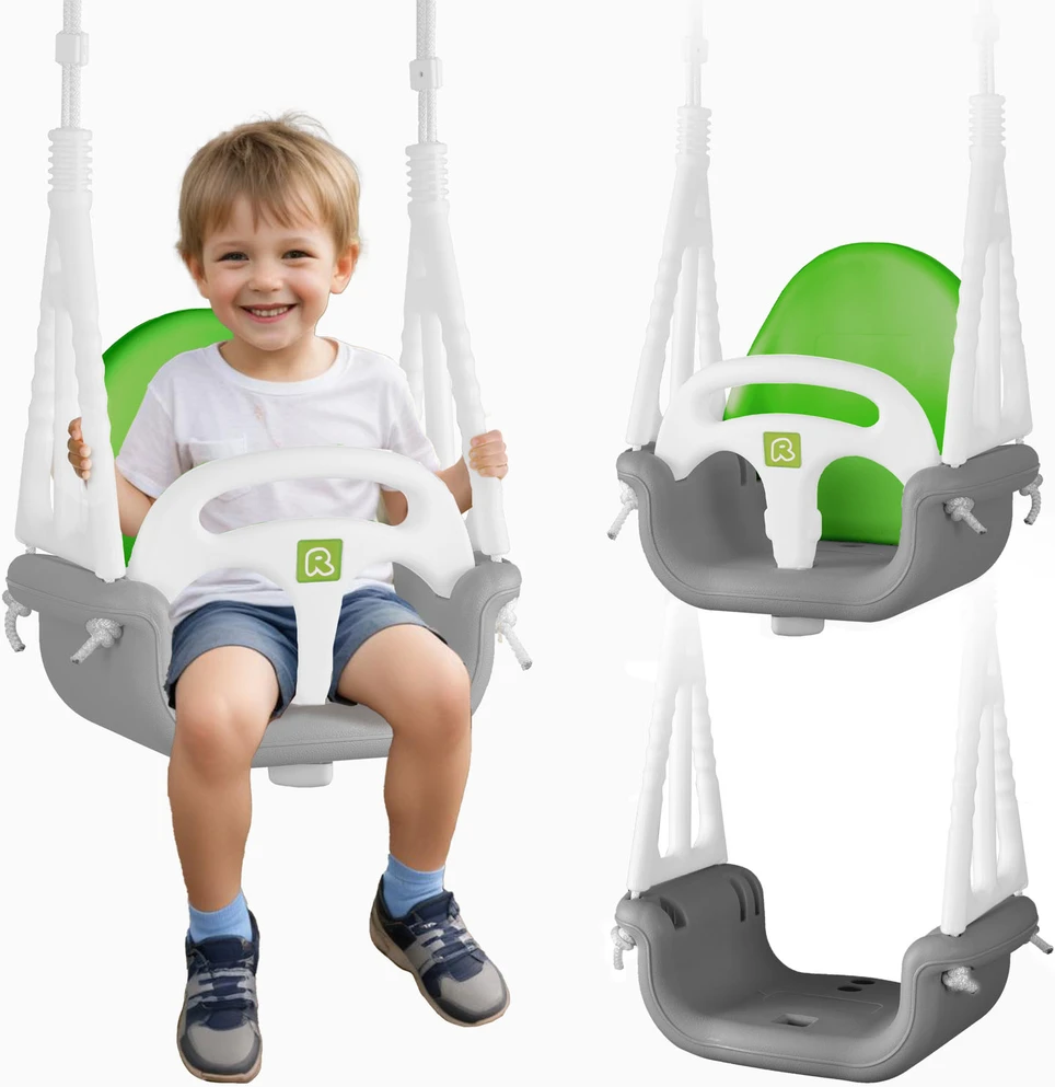 Ricokids 3in1 pilkai žalia Słonik kibirėlio formos sūpynė