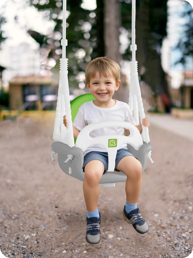 Ricokids 3in1 pilkai žalia Słonik kibirėlio formos sūpynė