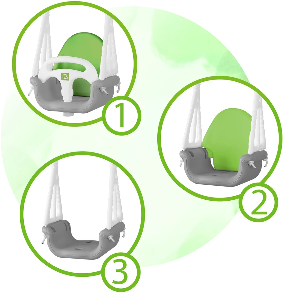 Ricokids 3in1 pilkai žalia Słonik kibirėlio formos sūpynė