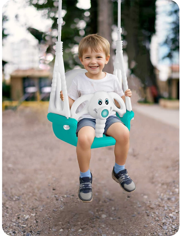 Ricokids 3in1 turkio spalvos sūpynės „Słonik“ kibirėlio formos