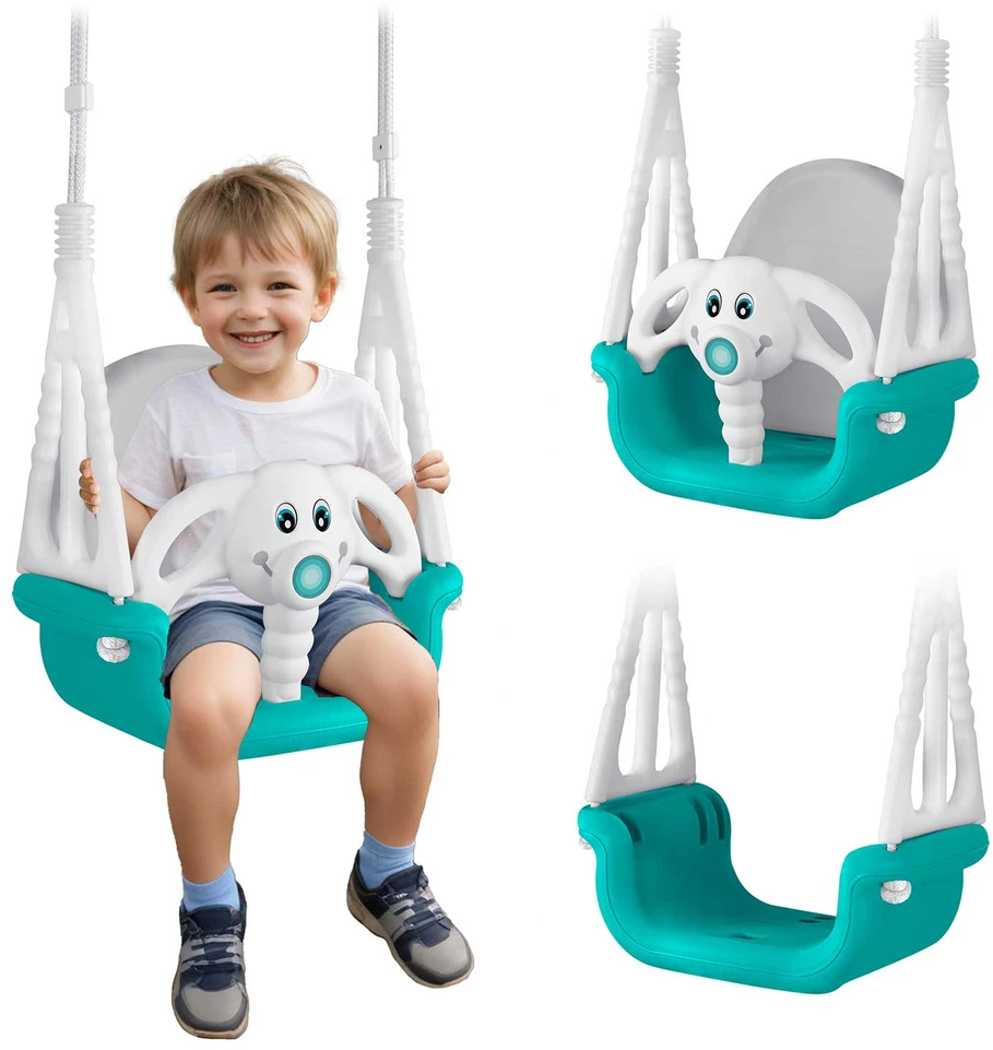 Ricokids 3in1 turkio spalvos sūpynės „Słonik“ kibirėlio formos