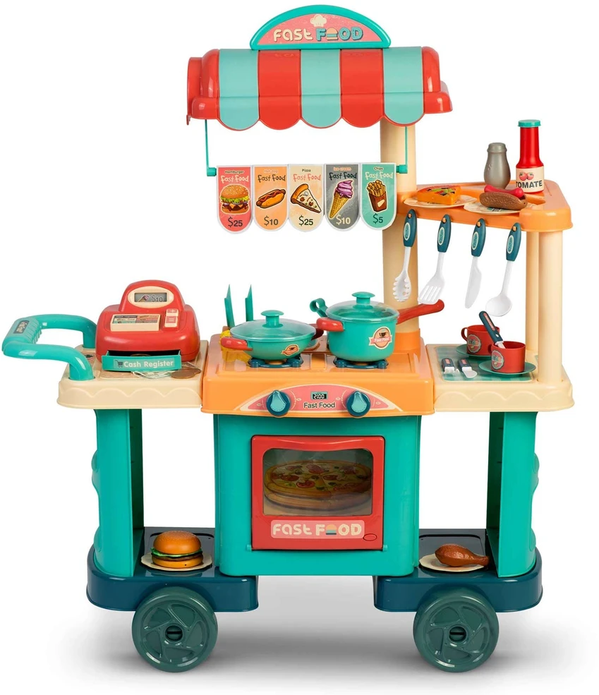 Ricokids 773000 vaikiška virtuvė ant ratukų